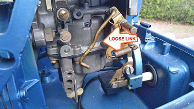 Evinrude 10 HP 1960 loose linkage